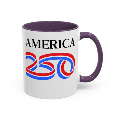 America 250 White Accent Mug by theGreenDragonTavern.shop