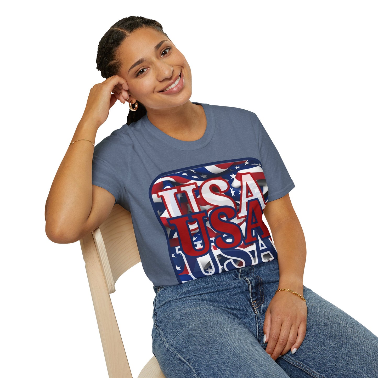 RED White and Blue USA Patriot DKcolors Unisex T-Shirt by theGreenDragonTavern.shop