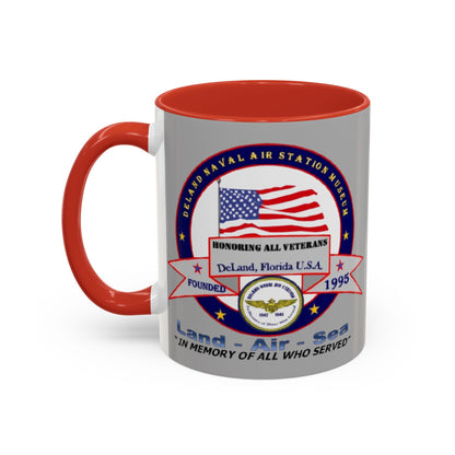 DNASM 2-sided, Founding & Student Art Light Grey Accent Mug by theGreenDragonTavern.shop