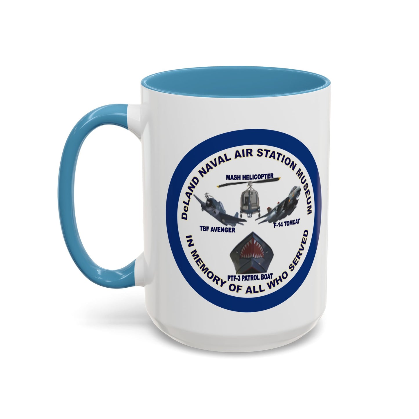 DNASM Student Art Navy Frame White Accent Mug by theGreenDragonTavern.shop