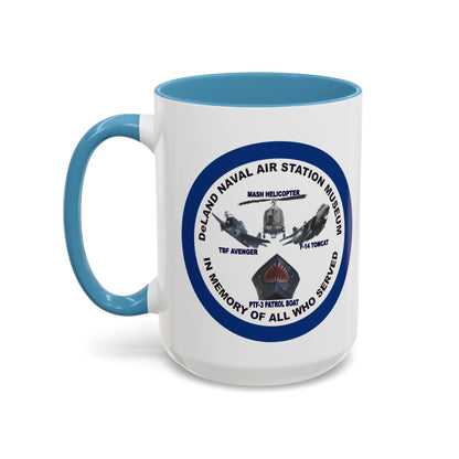 DNASM Student Art Navy Frame White Accent Mug by theGreenDragonTavern.shop