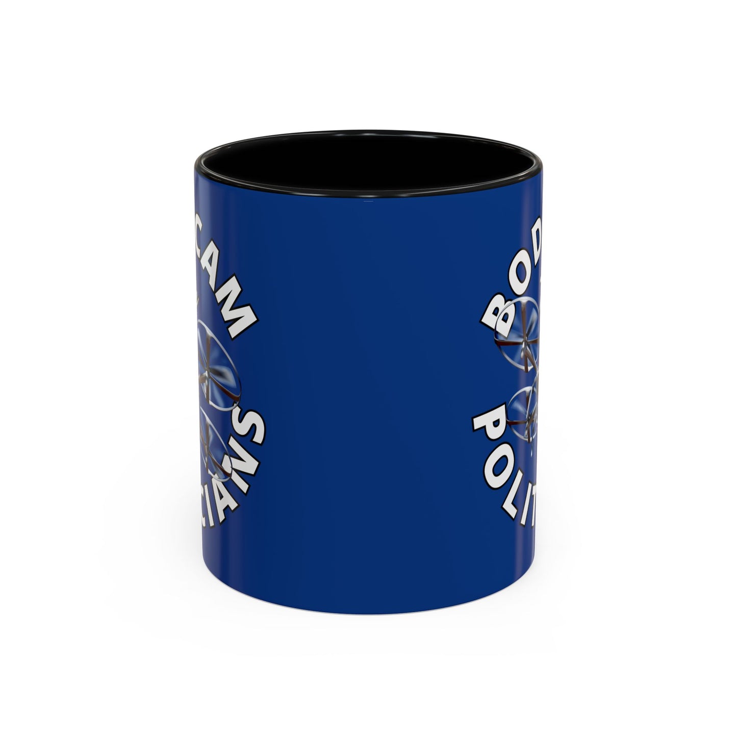 Bodycam the Politicians Drone Dark Blue Accent Mug by theGreenDragonTavern.shop
