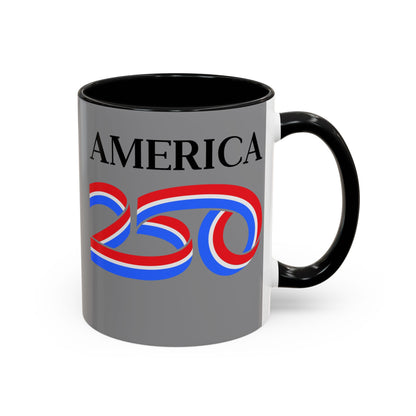 America 250 Grey Accent Mug by theGreenDragonTavern.shop