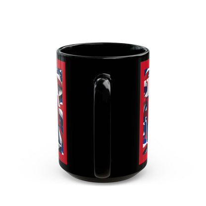 USA Red font Center Patriot Red Mug by theGreenDragonTavern.shop
