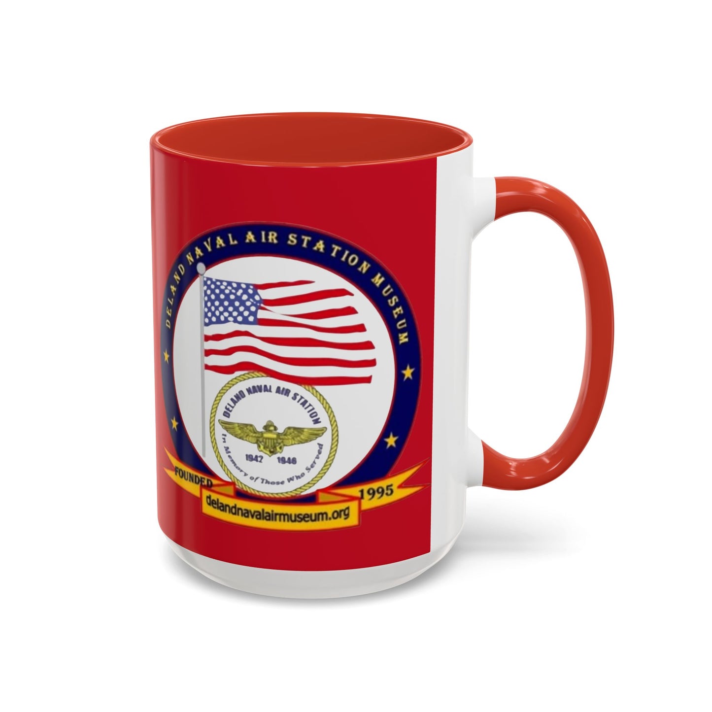 DeLand Naval Air Station Museum Red Accent Mug by theGreenDragonTavern.shop
