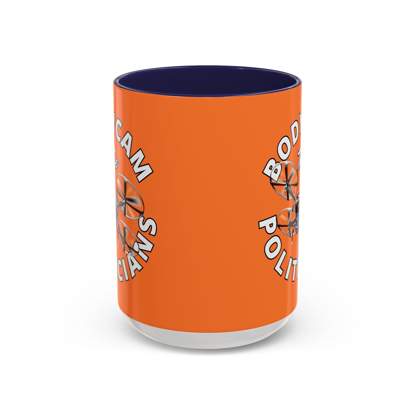 Bodycam the Politicians Drone Orange Accent Mug by theGreenDragonTavern.shop