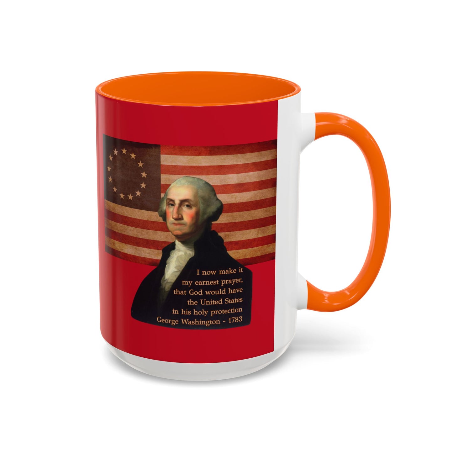 Washington's Earnest Prayer Red Accent Mug by theGreenDragonTavern.shop