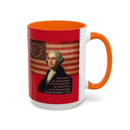 Washington's Earnest Prayer Red Accent Mug by theGreenDragonTavern.shop