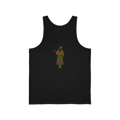 2-sided, Hula Girl Packin' Heat Unisex Jersey Tank Top by theGreenDragonTavern.shop