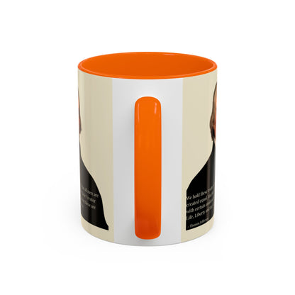 We hold these truths to be self-evident Parchment Yellow Accent Mug by theGreenDragonTavern.shop