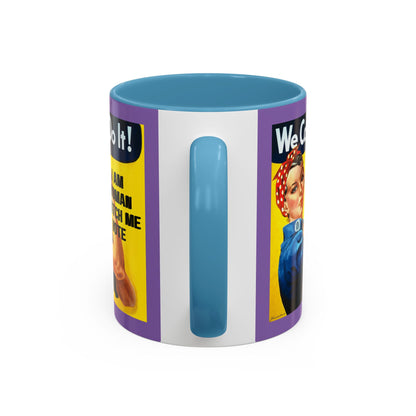 I Am Woman Watch Me Vote Rosie Light Purple Accent Mug by theGreenDragonTavern.shop
