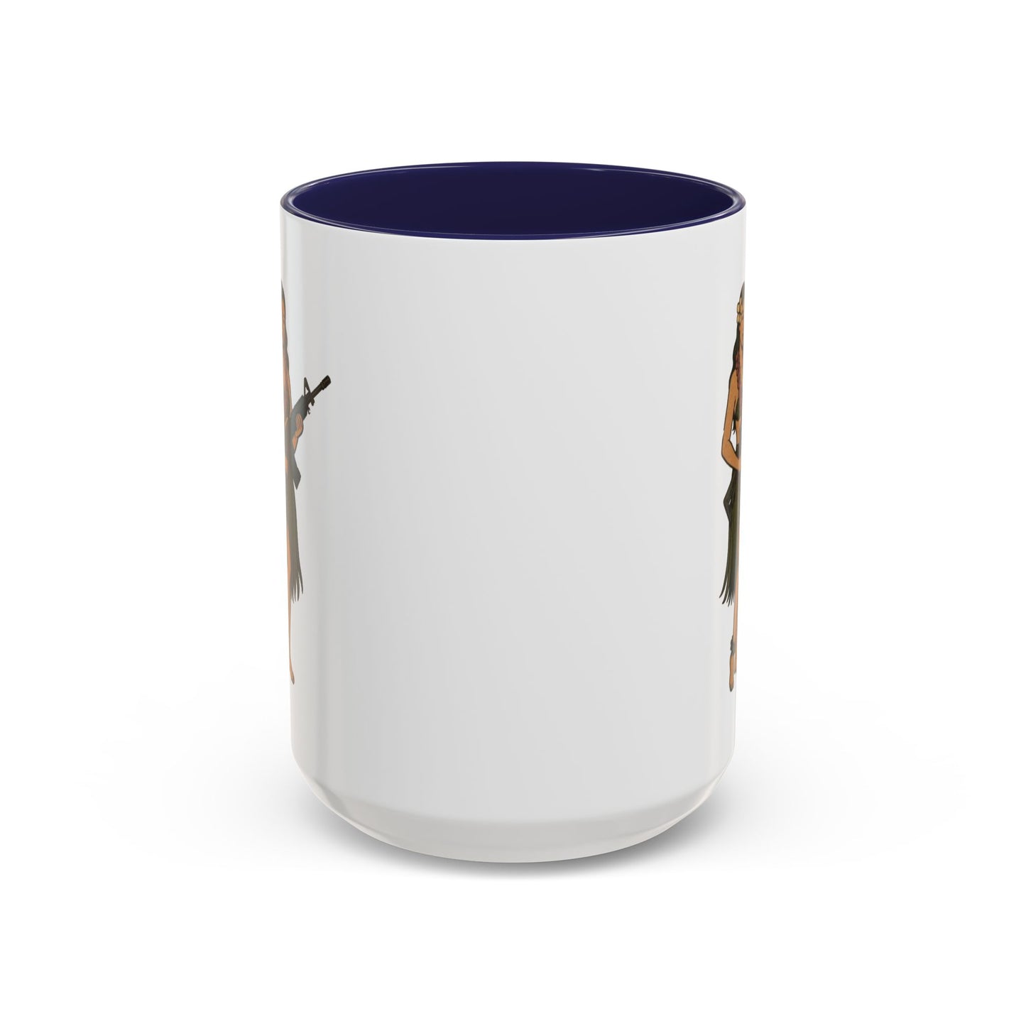 Hula Girl Packin' Heat White Accent Mug by theGreenDragonTavern.shop