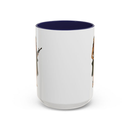 Hula Girl Packin' Heat White Accent Mug by theGreenDragonTavern.shop
