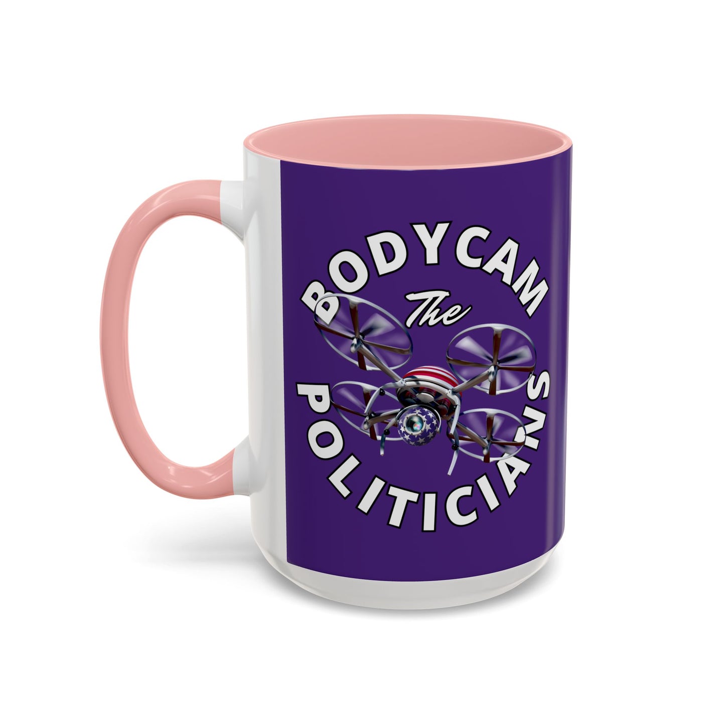 Bodycam the Politicians Drone Dark Purple Accent Mug by theGreenDragonTavern.shop