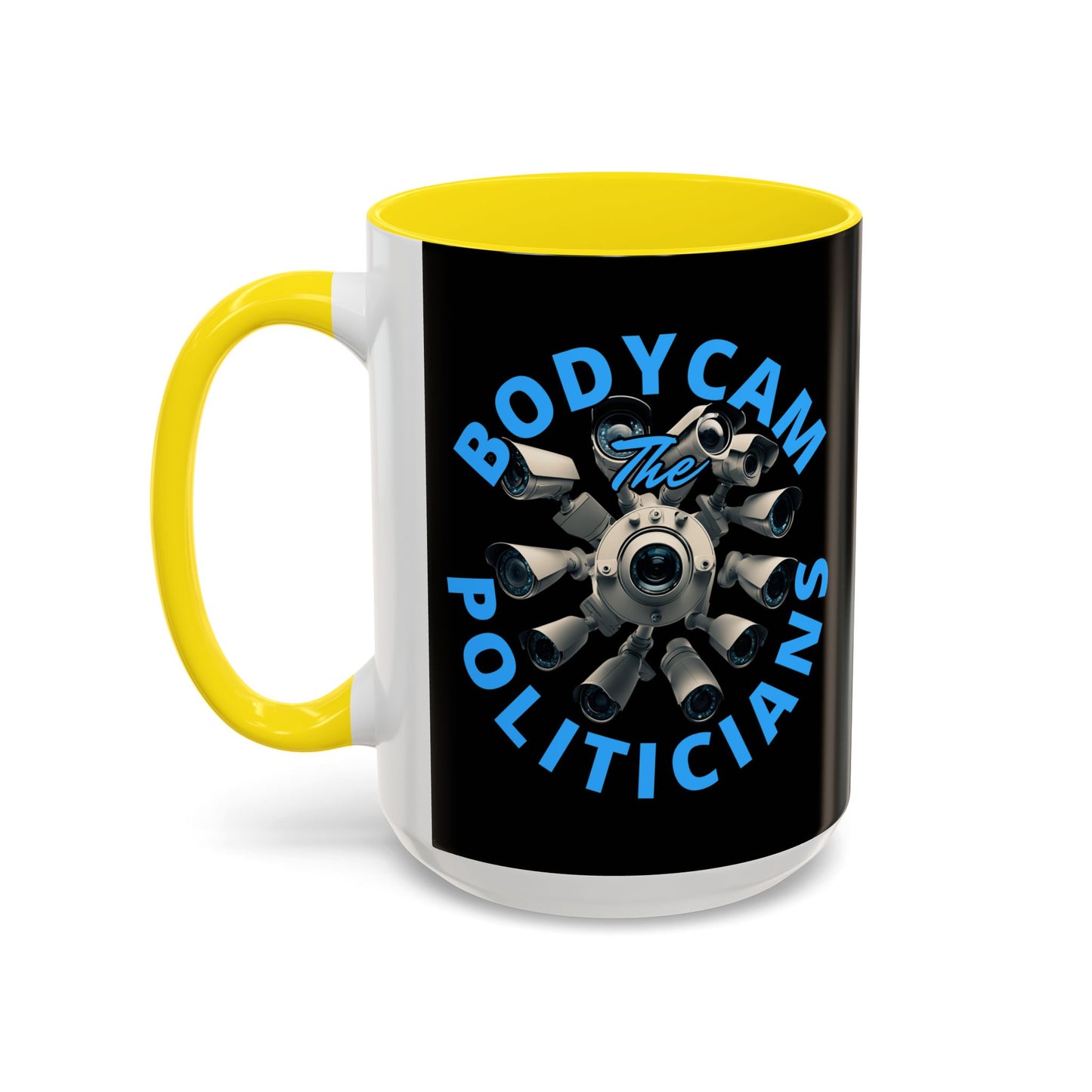 Bodycam the Politicians Cameras Black Accent Mug by theGreenDragonTavern.shop