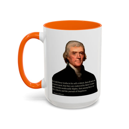 We hold these truths to be self-evident White Accent Mug by theGreenDragonTavern.shop