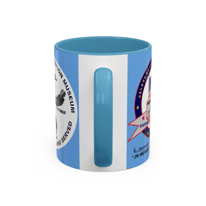 DNASM 2-sided, Founding & Student Art w/WhiteBG Light Blue Accent Mug by theGreenDragonTavern.shop
