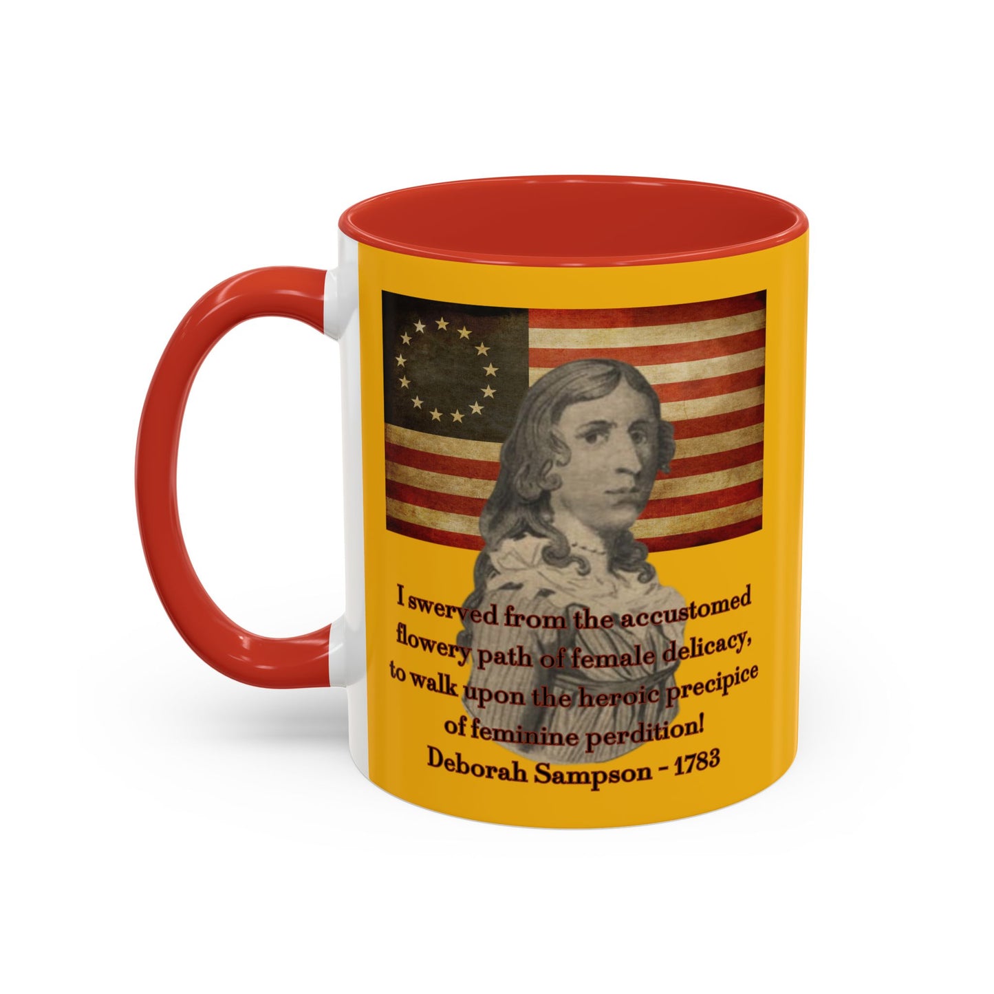 Deborah Sampson, America's Mulan Yellow Accent Mug by theGreenDragonTavern.shop