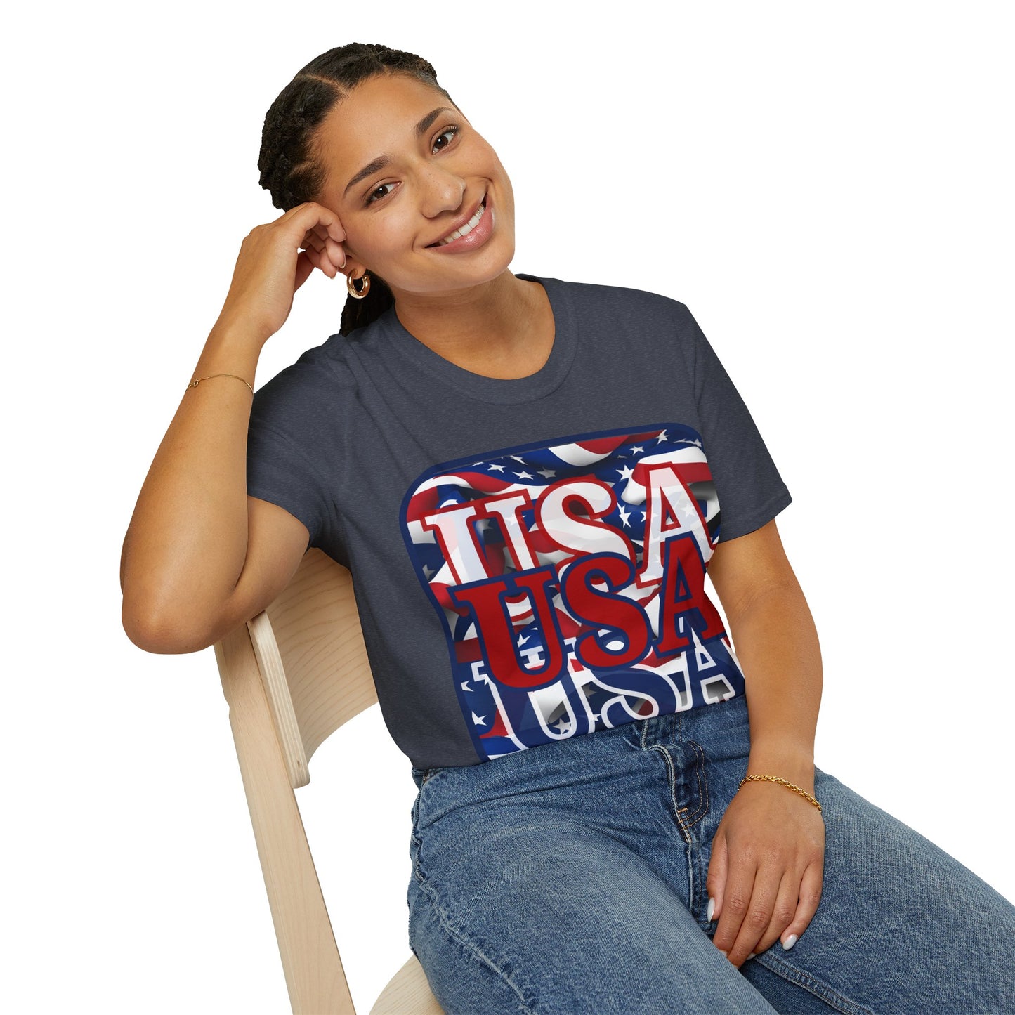 RED White and Blue USA Patriot DKcolors Unisex T-Shirt by theGreenDragonTavern.shop