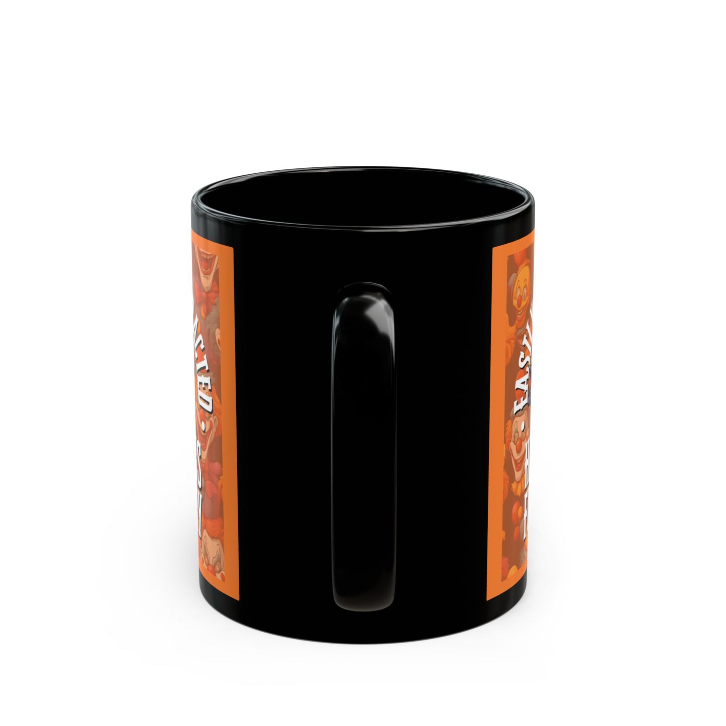 Easily Distracted by Heinous Fuckery Little Jinx Orange Mug by theGreenDragonTavern.shop