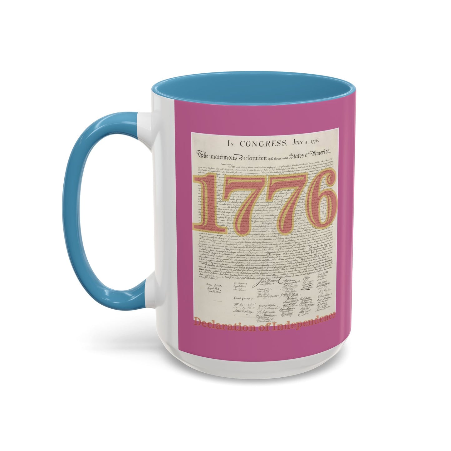 Declaration of Independence Pink Accent Mug by theGreenDragonTavern.shop
