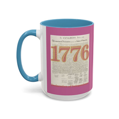 Declaration of Independence Pink Accent Mug by theGreenDragonTavern.shop