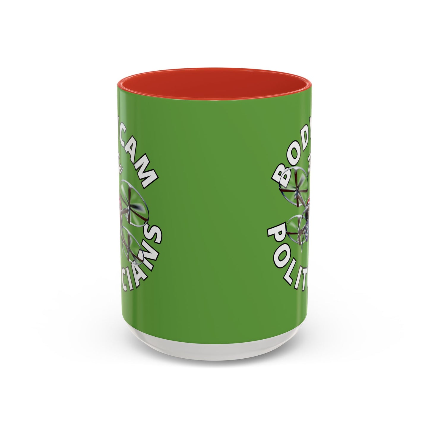 Bodycam the Politicians Drone Green Accent Mug by theGreenDragonTavern.shop