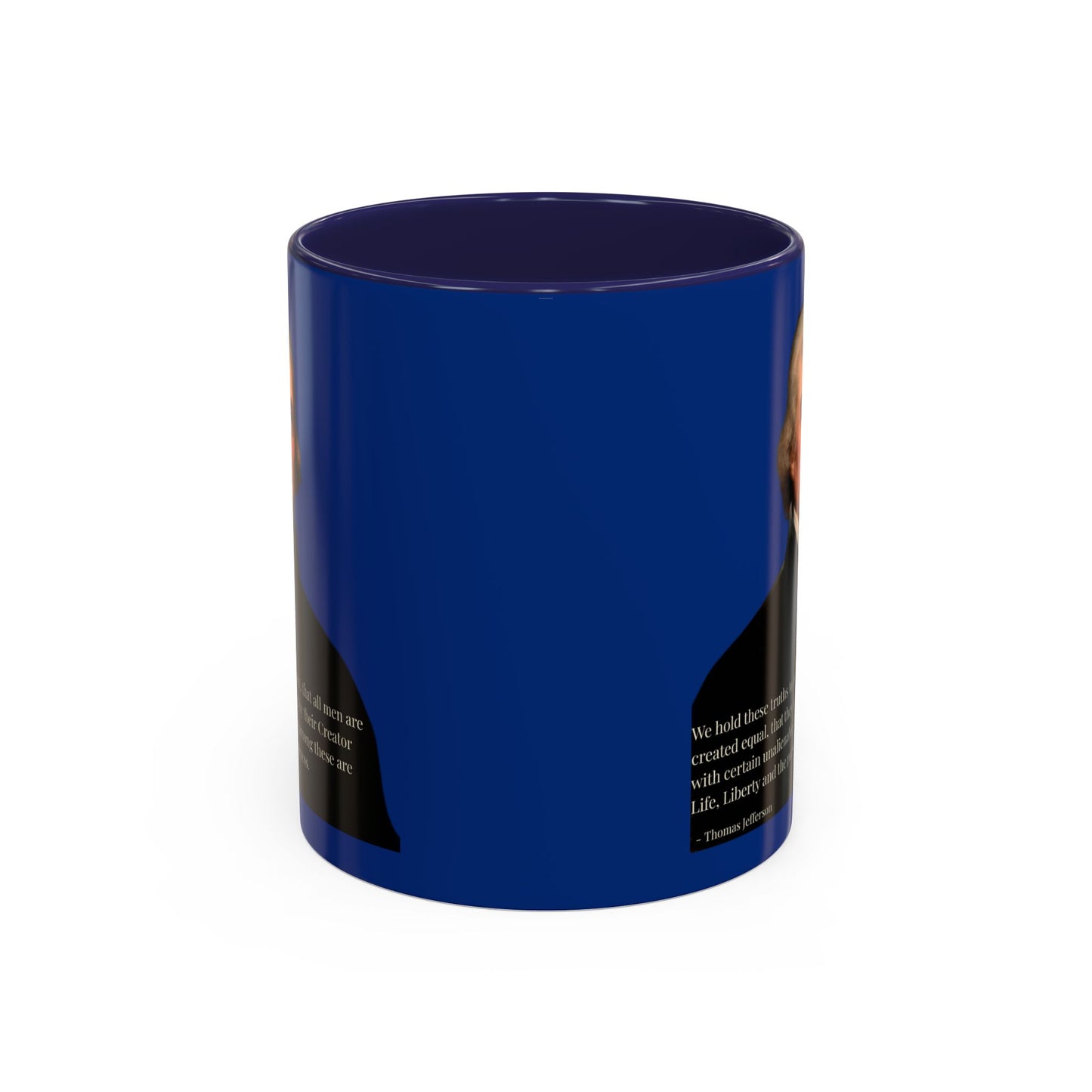 We hold these truths to be self-evident Dark Blue Accent Mug by theGreenDragonTavern.shop