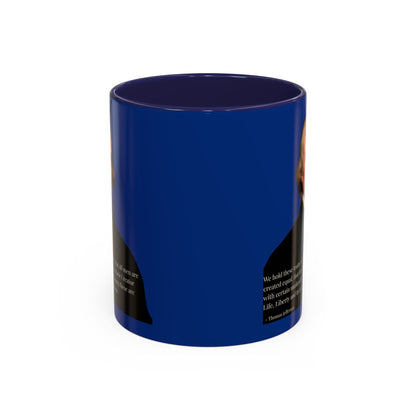 We hold these truths to be self-evident Dark Blue Accent Mug by theGreenDragonTavern.shop