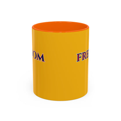 Freedom, Yellow Accent Mug by theGreenDragonTavern.shop