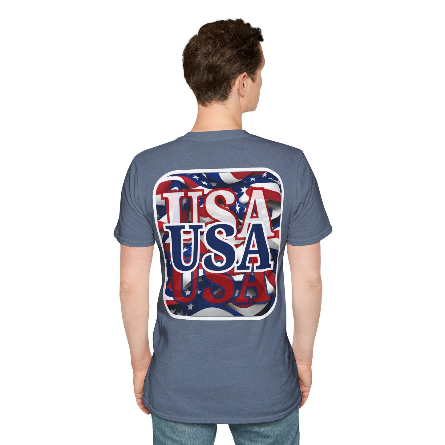 2-sided, Red White and BLUE USA Patriot Dark colors Unisex T-Shirt by theGreenDragonTavern.shop