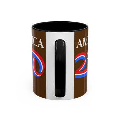 America 250 Brown Accent Mug by theGreenDragonTavern.shop