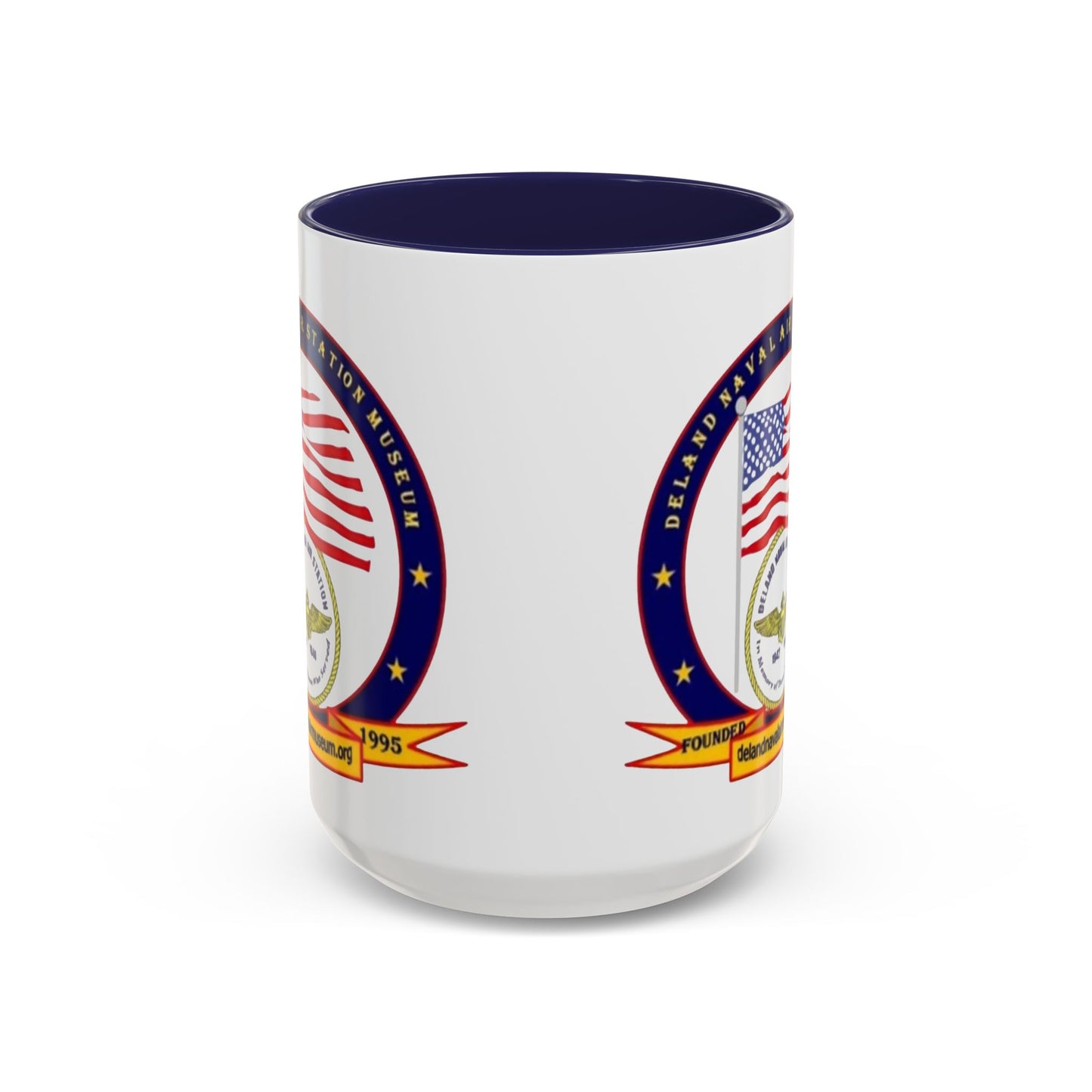 DeLand Naval Air Station Museum White Accent Mug by theGreenDragonTavern.shop