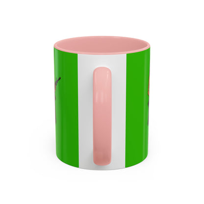 Hula Girl Packin' Heat Light Green Accent Mug by theGreenDragonTavern.shop