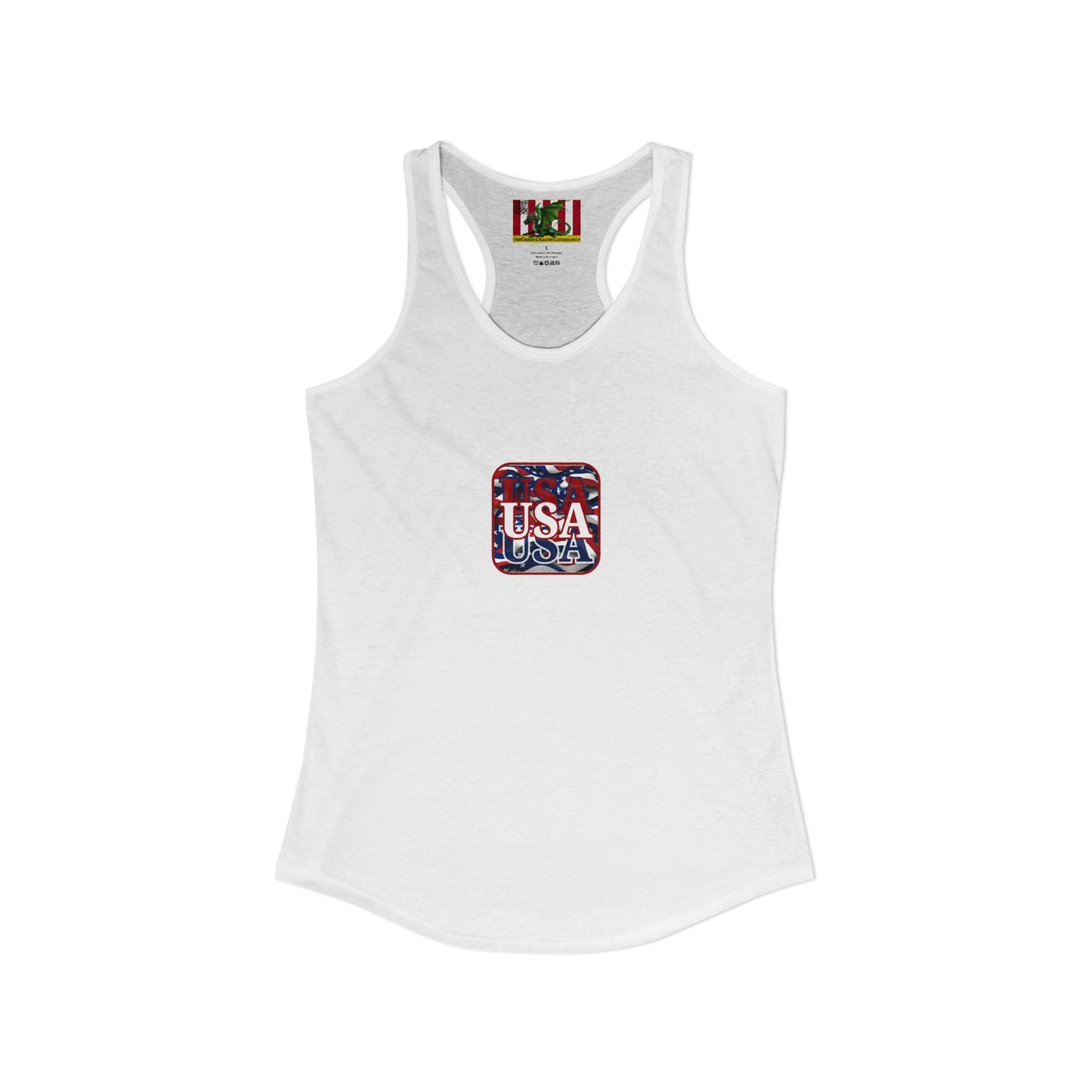 2-sided, Red WHITE and Blue USA Patriot Women's Racerback Tank Top by theGreenDragonTavern.shop