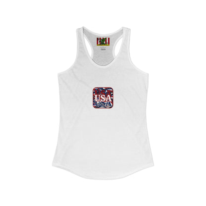 2-sided, Red WHITE and Blue USA Patriot Women's Racerback Tank Top by theGreenDragonTavern.shop