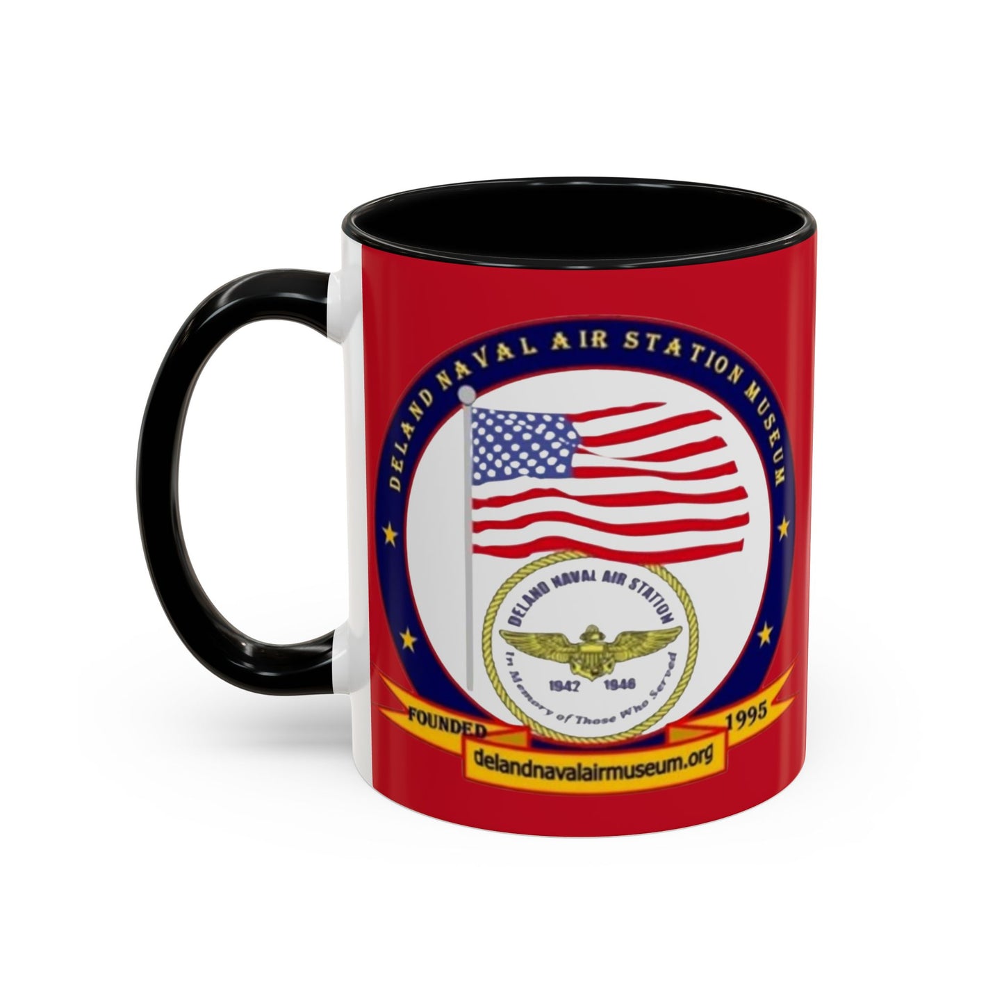 DeLand Naval Air Station Museum Red Accent Mug by theGreenDragonTavern.shop