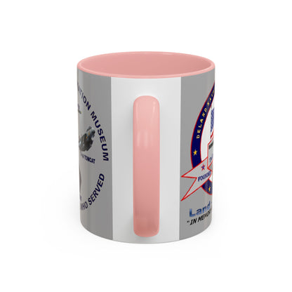 DNASM 2-sided, Founding & Student Art Light Grey Accent Mug by theGreenDragonTavern.shop