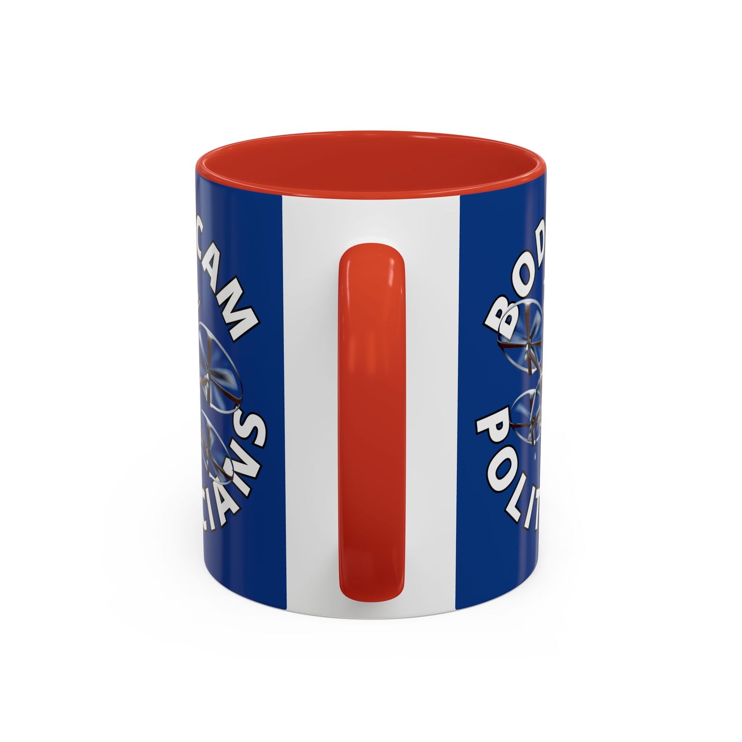 Bodycam the Politicians Drone Dark Blue Accent Mug by theGreenDragonTavern.shop