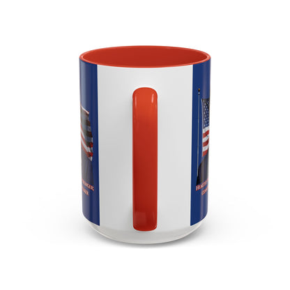 Charlie Kirk, Healthy Debate Blue Accent Mug by theGreenDragonTavern.shop