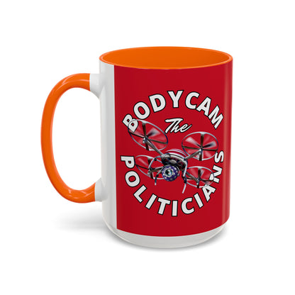 Bodycam the Politicians Drone Red Accent Mug by theGreenDragonTavern.shop
