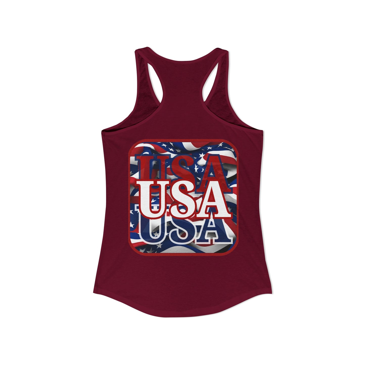 2-sided, Red WHITE and Blue USA Patriot Women's Racerback Tank Top by theGreenDragonTavern.shop