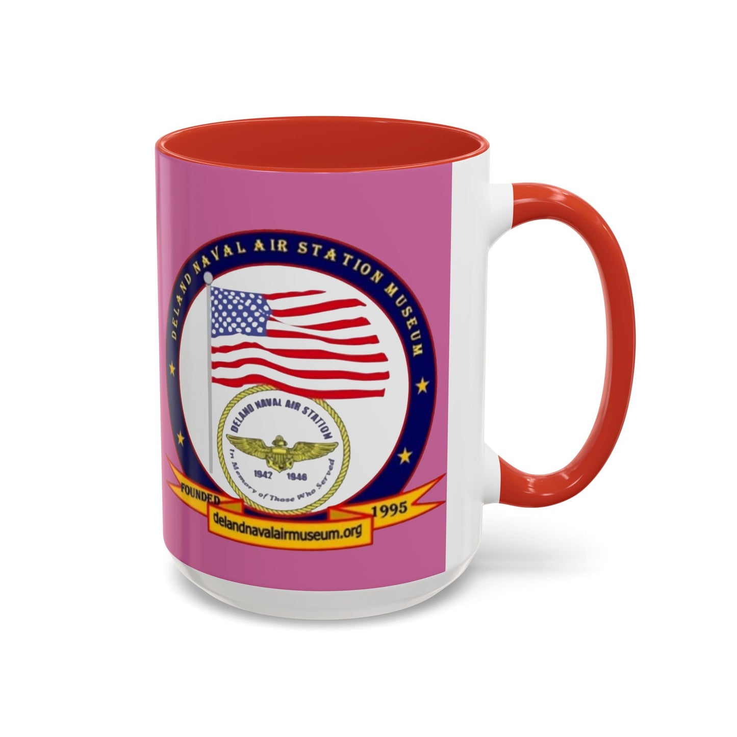 DeLand Naval Air Station Museum Pink Accent Mug by theGreenDragonTavern.shop