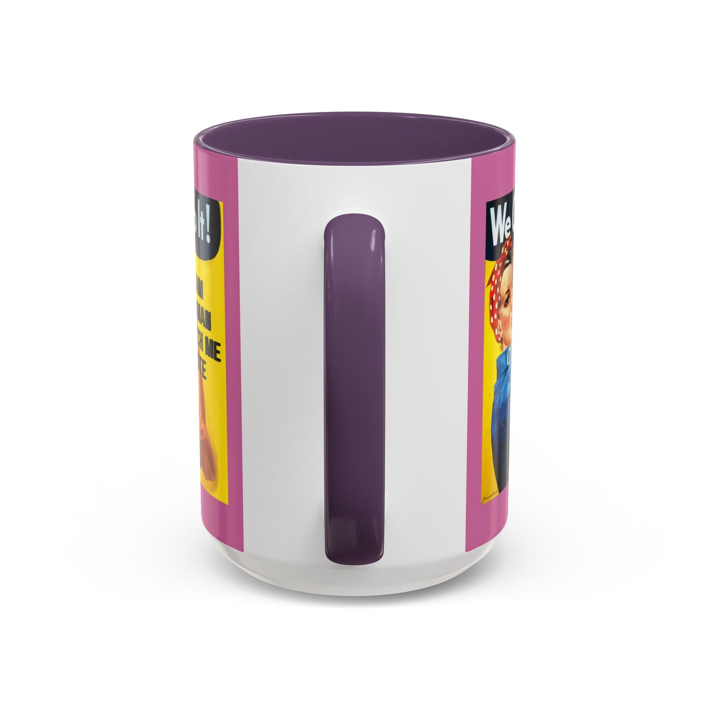 I Am Woman Watch Me Vote Rosie Pink Accent Mug by theGreenDragonTavern.shop