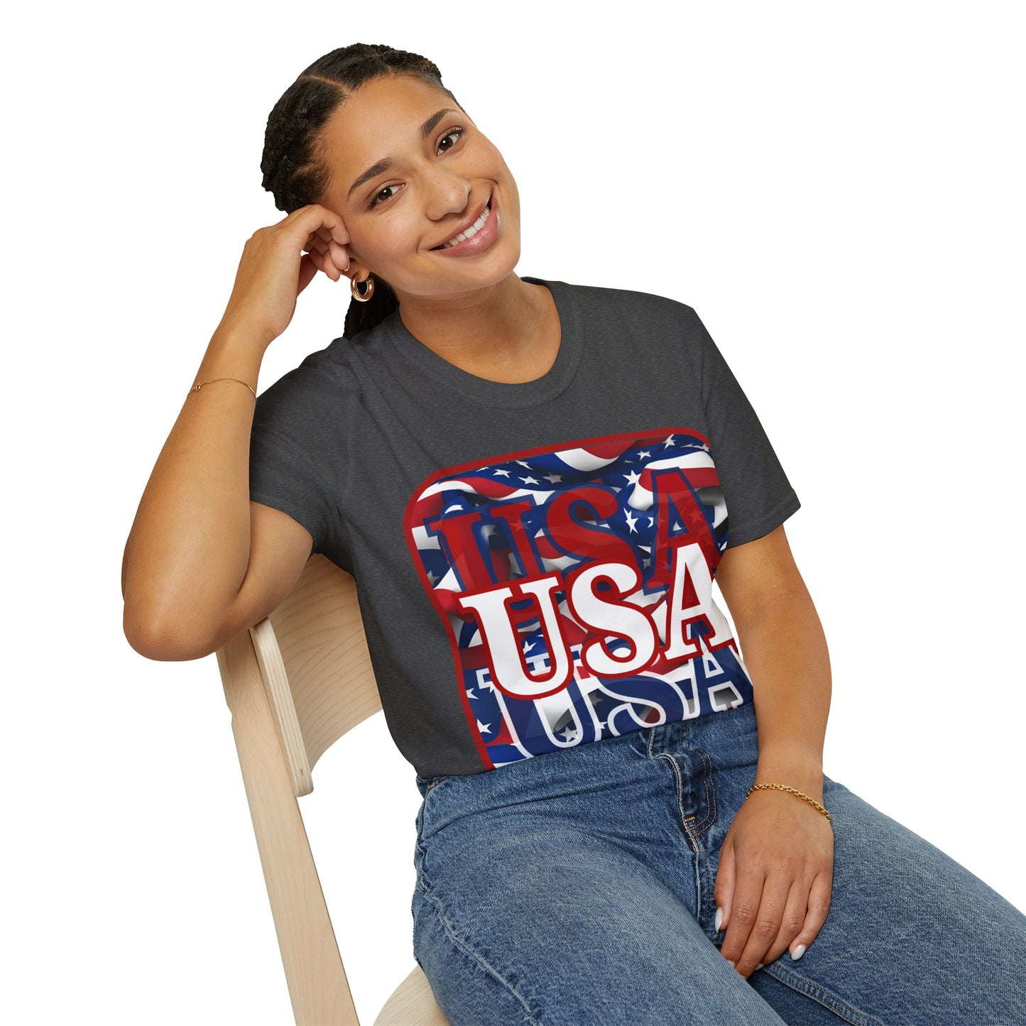 Red WHITE and Blue USA Patriot DKcolors Unisex T-Shirt by theGreenDragonTavern.shop