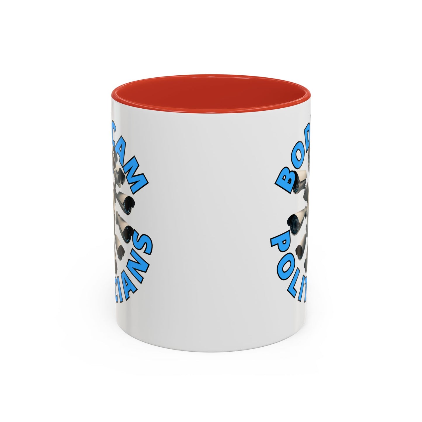 Bodycam the Politicians Cameras White Accent Mug by theGreenDragonTavern.shop