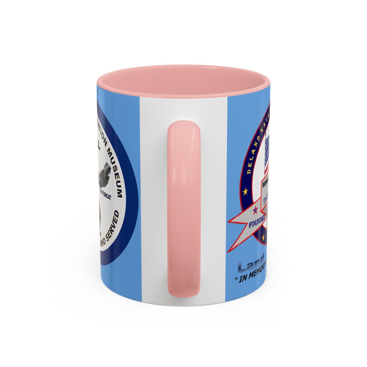 DNASM 2-sided, Founding & Student Art w/Navy Ring Light Blue Accent Mug by theGreenDragonTavern.shop