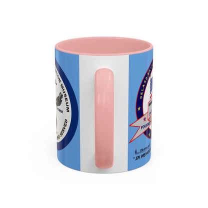 DNASM 2-sided, Founding & Student Art w/Navy Ring Light Blue Accent Mug by theGreenDragonTavern.shop