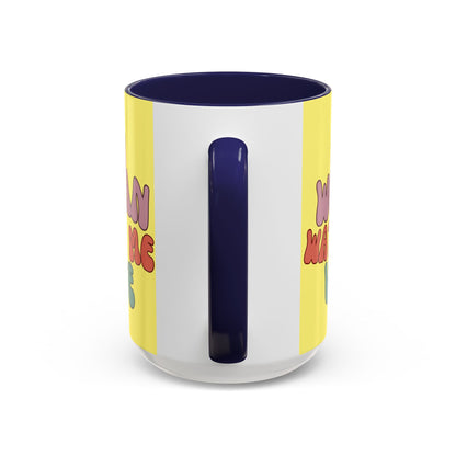 I Am Woman Watch Me Vote Yellow Accent Mug by theGreenDragonTavern.shop