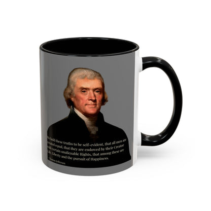 We hold these truths to be self-evident Grey Accent Mug by theGreenDragonTavern.shop